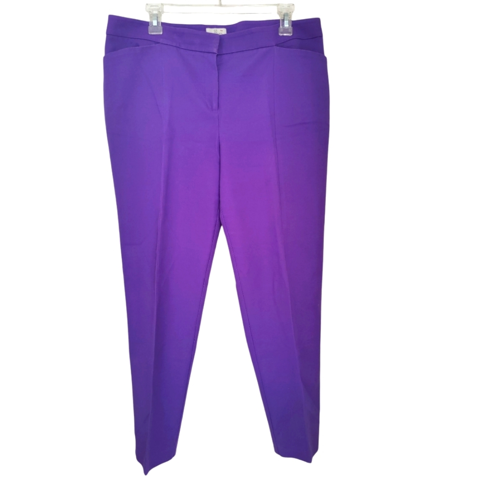 Chicos Purple So Slimming Straight Leg Pants  Size 2 (12)